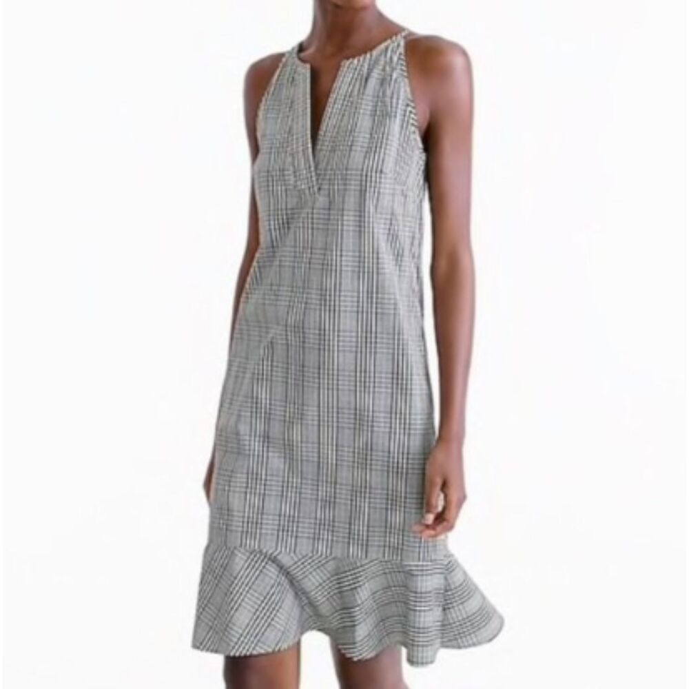 J. Crew Plaid Flounce Dress Size 0